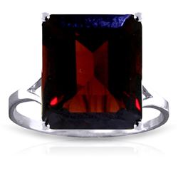 Genuine 7 ctw Garnet Ring Jewelry 14KT White Gold - REF-50P2H