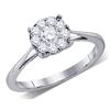 Image 1 : 0.26 CTW Diamond Flower Cluster Ring 14KT White Gold - REF-30X2Y