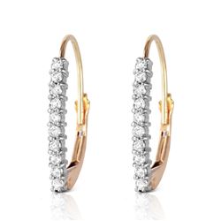 Genuine 0.30 ctw Diamond Anniversary Earrings Jewelry 14KT Yellow Gold - REF-48F9Z