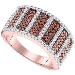 0.90 CTW Red Color Diamond Symmetrical Ring 10KT Rose Gold - REF-57W2K