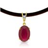Image 1 : Genuine 7.71 ctw Ruby & Diamond Necklace Jewelry 14KT Yellow Gold - REF-84P2H