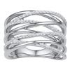 Image 1 : 0.25 CTW Diamond Crossover Open Strand Ring 10KT White Gold - REF-33M8H