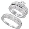 0.33 CTW Diamond Matching Trio Mens Wedding Bridal Ring 10KT White Gold - REF-49Y5X
