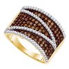 Image 1 : 1 CTW Cognac-brown Color Diamond Ring 10KT Yellow Gold - REF-44K9W
