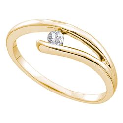 0.08 CTW Diamond Solitaire Bridal Ring 14KT Yellow Gold - REF-18F2N