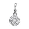 Image 1 : 0.21 CTW Diamond Cluster Pendant 10KT White Gold - REF-14W9K