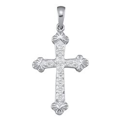 0.15 CTW Diamond Cross Pendant 10KT White Gold - REF-12N2F