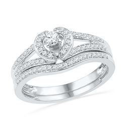 0.33 CTW Diamond Heart Bridal Engagement Ring 10KT White Gold - REF-34W4K