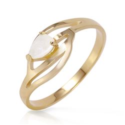 Genuine 0.15 ctw Opal Ring Jewelry 14KT Yellow Gold - REF-30M6T