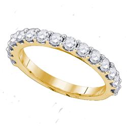 0.26 CTW Pave-set Diamond Single Row Wedding Ring 14KT Yellow Gold - REF-22W4K