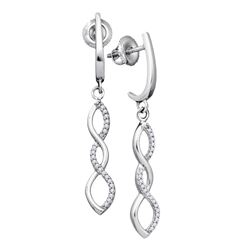 0.14 CTW Diamond Infinity Dangle Earrings 10KT White Gold - REF-18N2F