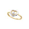 Image 1 : 0.04 CTW Diamond Solitaire Heart Ring 10KT Two-tone Gold - REF-10M5H