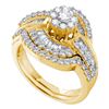 1.2 CTW Diamond Bridal Wedding Engagement Ring 14KT Yellow Gold - REF-119F9N