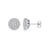Image 1 : 0.50 CTW Diamond Flower Cluster Earrings 10KT White Gold - REF-31Y4X