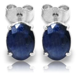 Genuine 2 ctw Sapphire Earrings Jewelry 14KT White Gold - REF-21N9R