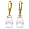 Genuine 14 ctw White Topaz Earrings Jewelry 14KT Yellow Gold - REF-34W3Y