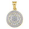 Image 1 : 0.15 CTW Diamond Circle Pendant 10KT Yellow Gold - REF-14X9Y
