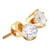 Image 1 : 2 CTW Diamond I2 JK Solitaire Stud Earrings 14KT Yellow Gold - REF-442K4W