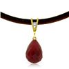 Image 1 : Genuine 15.51 ctw Ruby & Diamond Necklace Jewelry 14KT Yellow Gold - REF-30N2R