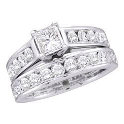 1 CTW Princess Diamond Solitaire Bridal Engagement Ring 14KT White Gold - REF-127K4W