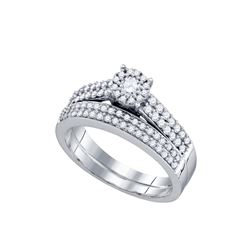 0.63 CTW Diamond Bridal Wedding Engagement Ring 14KT White Gold - REF-71N9F