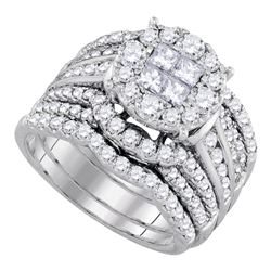 2.52 CTW Princess Soleil Diamond Bridal Engagement Ring 14KT White Gold - REF-262H4M