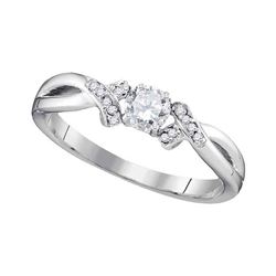 0.33 CTW Diamond Solitaire Bridal Anniversary Ring 10KT White Gold - REF-41K9W