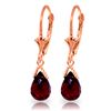 Image 1 : Genuine 4.5 ctw Garnet Earrings Jewelry 14KT Rose Gold - REF-22R7P