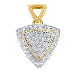 0.15 CTW Diamond Triangle Cluster Pendant 10KT Yellow Gold - REF-14X9Y