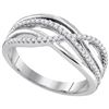 Image 1 : 0.19 CTW Diamond Crossover Woven Ring 10KT White Gold - REF-30F2N