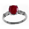 Image 1 : Genuine 2 ctw Ruby Ring Jewelry 14KT White Gold - REF-58Z3N