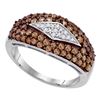 Image 1 : 1 CTW Brown Color Diamond Ring 10KT White Gold - REF-44H9M