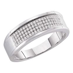 0.25 CTW Mens Diamond Wedding Ring 10KT White Gold - REF-30N2F