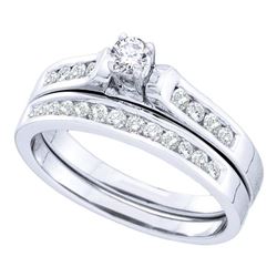 0.50 CTW Diamond Bridal Wedding Engagement Ring 14KT White Gold - REF-59W9K