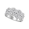 Image 1 : 1.13 CTW Pave-set Diamond Strand Cocktail Ring 14KT White Gold - REF-104H9M