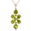 Image 1 : Genuine 3.15 ctw Peridot Necklace Jewelry 14KT Rose Gold - REF-30Y3F