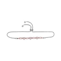 0.52 CTW Diamond Triple Heart Bolo Bracelet 10KT Rose Gold - REF-56K2W