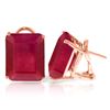 Image 1 : Genuine 15 ctw Ruby Earrings Jewelry 14KT Rose Gold - REF-117A6K