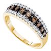 Image 1 : 0.50 CTW Cognac-brown Color Diamond Ring 14k Yellow Gold - REF-30Y2X