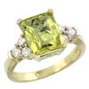 Image 1 : Natural 2.86 ctw lemon-quartz & Diamond Engagement Ring 14K Yellow Gold - REF-64V7F