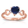 Genuine 1.01 ctw Sapphire & Diamond Ring Jewelry 14KT Rose Gold - REF-43M2T