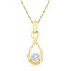 Image 1 : 0.13 CTW Diamond Infinity Cluster Pendant 10KT Yellow Gold - REF-13M4H