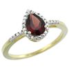 Image 1 : Natural 1.53 ctw garnet & Diamond Engagement Ring 10K Yellow Gold - REF-18M9H