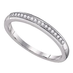 0.05 CTW Diamond Bridal Wedding Anniversary Ring 10KT White Gold - REF-8X9Y