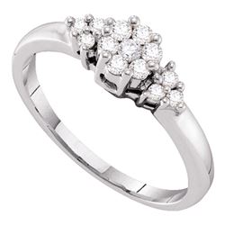 0.25 CTW Diamond Cluster Ring 14KT White Gold - REF-34N4F