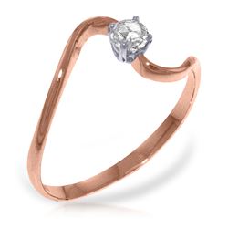 Genuine 0.15 ctw Diamond Anniversary Ring Jewelry 14KT Rose Gold - REF-34H3X