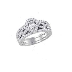 0.88 CTW Pear Diamond Bridal Wedding Engagement Ring 14KT White Gold - REF-134H9M