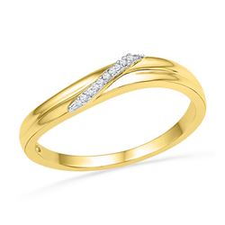 0.03 CTW Diamond Simple Single Row Ring 10KT Yellow Gold - REF-10H5M