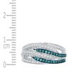 Image 2 : 0.34 CTW Blue Color Diamond Ring 10KT White Gold - REF-34W4K