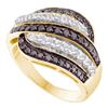 Image 1 : 1 CTW Black Color Diamond Cocktail Ring 14KT Yellow Gold - REF-79Y4X